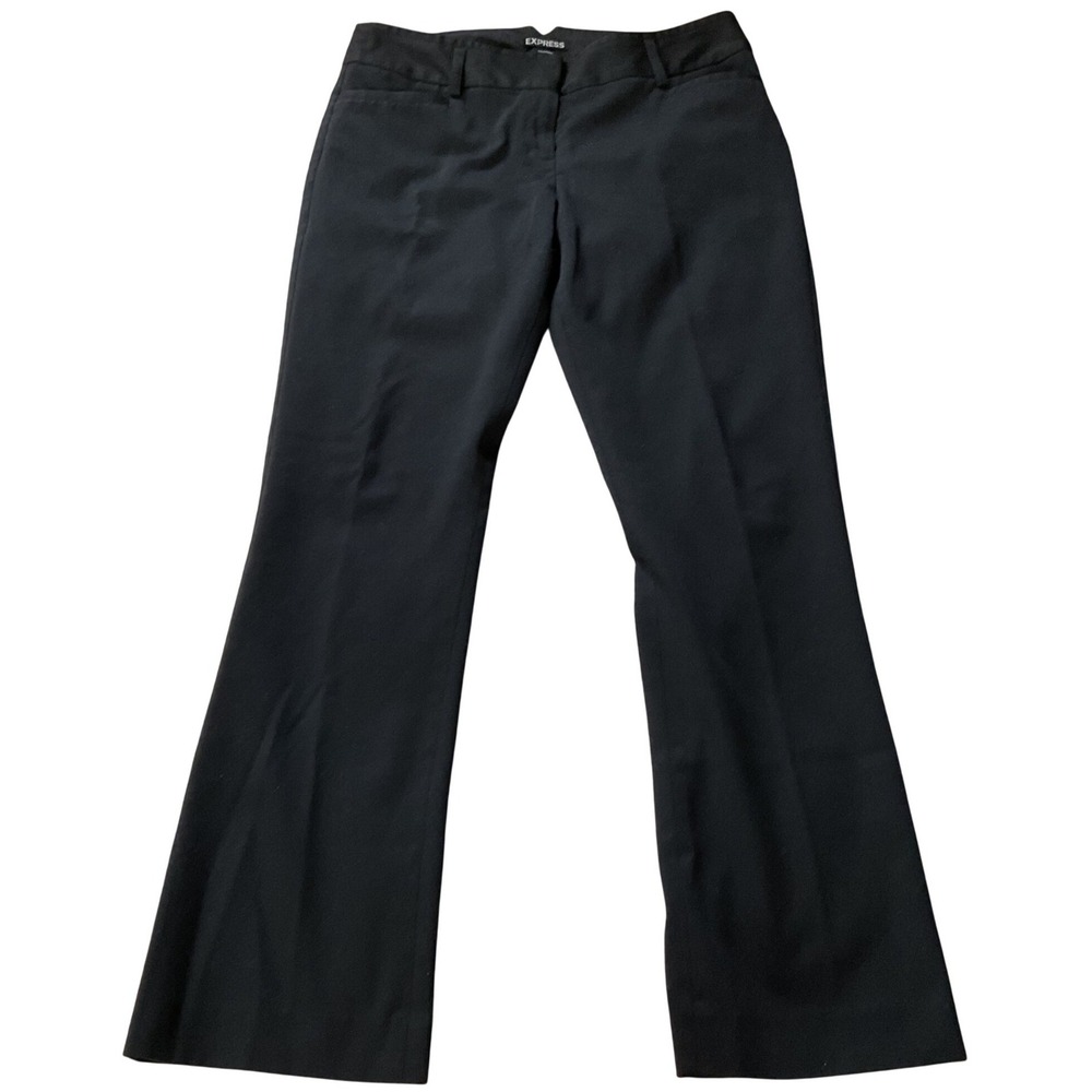 Express Columnist Black Mid Rise Straight Leg Dress Pants Womens Size 4S‎
